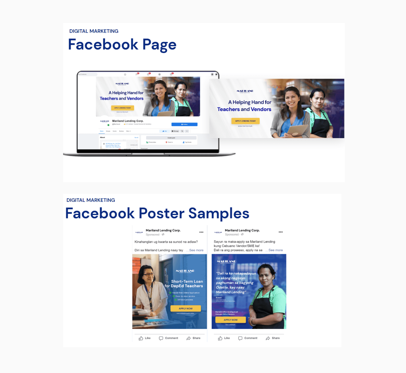 - Digital Marketing Agency in Cebu, Philippines | Modern Chameleon Digital sample facebook banner and poster for Mariland Lending